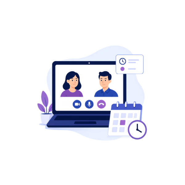 Online gesprek plannen voor AI-Corporate